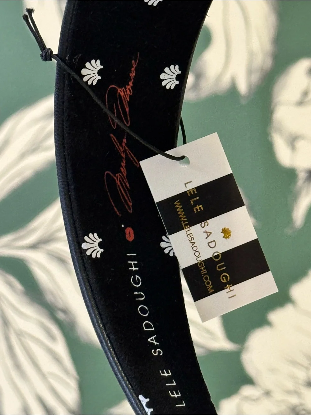 Lele Sadoughi x Marilyn Monroe Leather Headband w/Glitter Lip Appliqués